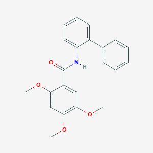 molecular formula C22H21NO4 B1227354 2,4,5-trimethoxy-N-(2-phenylphenyl)benzamide 