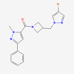 5-{3-[(4-bromo-1H-pyrazol-1-yl)methyl]azetidine-1-carbonyl}-1-methyl-3-phenyl-1H-pyrazole