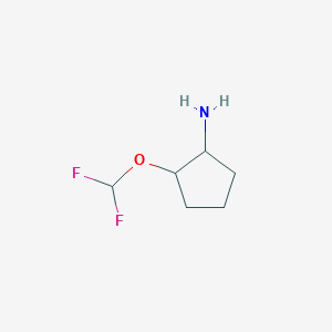 molecular formula C6H11F2NO B12273641 2-(Difluoromethoxy)cyclopentan-1-amine 