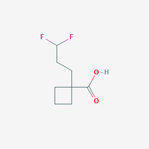 molecular formula C8H12F2O2 B12273677 1-(3,3-Difluoropropyl)cyclobutane-1-carboxylic acid 