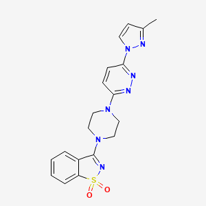 3-{4-[6-(3-methyl-1H-pyrazol-1-yl)pyridazin-3-yl]piperazin-1-yl}-1lambda6,2-benzothiazole-1,1-dione