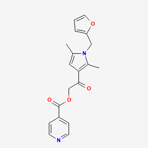 molecular formula C19H18N2O4 B1227369 4-吡啶羧酸[2-[1-(2-呋喃基甲基)-2,5-二甲基-3-吡咯基]-2-氧代乙基]酯 