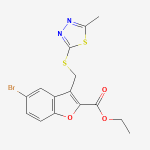 5-Bromo-3-[[(5-methyl-1,3,4-thiadiazol-2-yl)thio]methyl]-2-benzofurancarboxylic acid ethyl ester