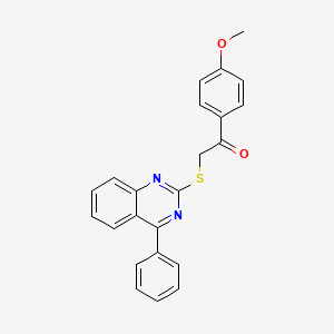 molecular formula C23H18N2O2S B12273708 1-(4-Methoxyphenyl)-2-[(4-phenylquinazolin-2-yl)sulfanyl]ethanone 