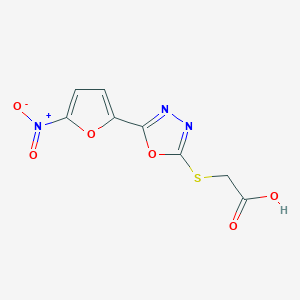 molecular formula C8H5N3O6S B1227376 {[5-(5-Nitro-2-furyl)-1,3,4-oxadiazol-2-YL]thio}acetic acid 