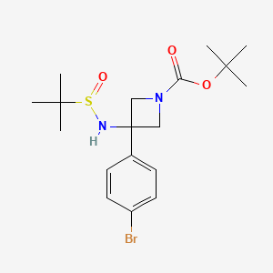 1-Boc-3-[[(tert-butyl)sulfinyl]amino]-3-(4-bromophenyl)azetidine