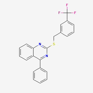 4-Phenyl-2-{[3-(trifluoromethyl)benzyl]sulfanyl}quinazoline