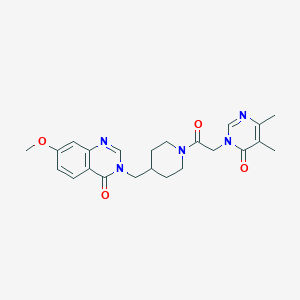 3-({1-[2-(4,5-Dimethyl-6-oxo-1,6-dihydropyrimidin-1-yl)acetyl]piperidin-4-yl}methyl)-7-methoxy-3,4-dihydroquinazolin-4-one