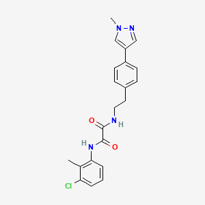 molecular formula C21H21ClN4O2 B12273791 N-(3-chloro-2-methylphenyl)-N'-{2-[4-(1-methyl-1H-pyrazol-4-yl)phenyl]ethyl}ethanediamide 