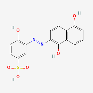 molecular formula C16H12N2O6S B12273796 3-((1,5-Dihydroxy-2-naphthyl)azo)-4-hydroxybenzenesulphonic acid CAS No. 25747-07-3