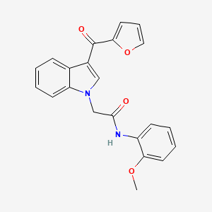molecular formula C22H18N2O4 B1227381 2-[3-[2-furanyl(oxo)methyl]-1-indolyl]-N-(2-methoxyphenyl)acetamide 