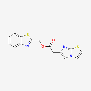 molecular formula C15H11N3O2S2 B1227384 2-(6-Imidazo[2,1-b]thiazolyl)acetic acid 1,3-benzothiazol-2-ylmethyl ester 