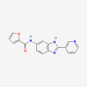 molecular formula C17H12N4O2 B1227385 N-[2-(3-pyridinyl)-3H-benzimidazol-5-yl]-2-furancarboxamide 
