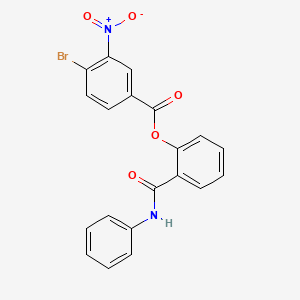 molecular formula C20H13BrN2O5 B1227392 4-Bromo-3-nitrobenzoic acid [2-[anilino(oxo)methyl]phenyl] ester 