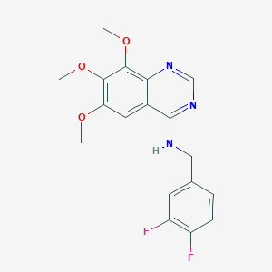 molecular formula C18H17F2N3O3 B12273941 n-[(3,4-Difluorophenyl)methyl]-6,7,8-trimethoxy-4-quinazolinamine 