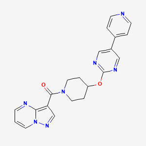 2-[(1-{Pyrazolo[1,5-a]pyrimidine-3-carbonyl}piperidin-4-yl)oxy]-5-(pyridin-4-yl)pyrimidine