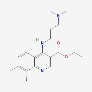 molecular formula C19H27N3O2 B1227396 4-[3-(二甲氨基)丙氨基]-7,8-二甲基-3-喹啉甲酸乙酯 