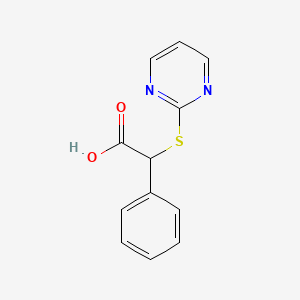 molecular formula C12H10N2O2S B12273974 Phenyl(pyrimidin-2-ylsulfanyl) acetic acid 