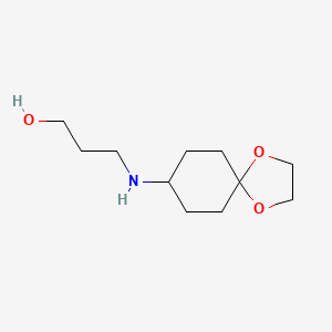 molecular formula C11H21NO3 B12273990 3-({1,4-Dioxaspiro[4.5]decan-8-yl}amino)propan-1-ol 