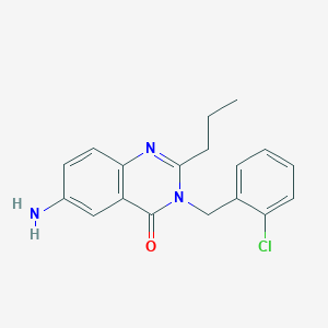 molecular formula C18H18ClN3O B1227406 6-氨基-3-[(2-氯苯基)甲基]-2-丙基-4-喹唑啉酮 