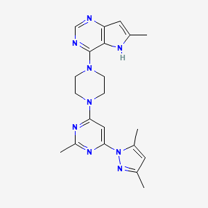 4-(3,5-dimethyl-1H-pyrazol-1-yl)-2-methyl-6-(4-{6-methyl-5H-pyrrolo[3,2-d]pyrimidin-4-yl}piperazin-1-yl)pyrimidine