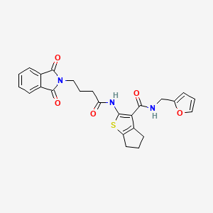 molecular formula C25H23N3O5S B1227412 2-[[4-(1,3-二氧代-2-异吲哚基)-1-氧代丁基]氨基]-N-(2-呋喃甲基)-5,6-二氢-4H-环戊[b]噻吩-3-甲酰胺 