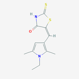 molecular formula C12H14N2OS2 B1227413 (5E)-5-[(1-ethyl-2,5-dimethyl-1H-pyrrol-3-yl)methylidene]-2-thioxo-1,3-thiazolidin-4-one 