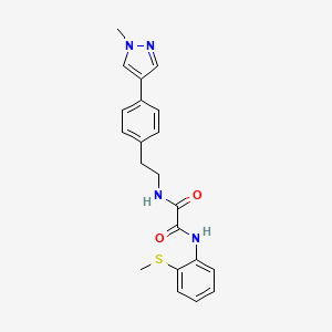 molecular formula C21H22N4O2S B12274137 N'-{2-[4-(1-methyl-1H-pyrazol-4-yl)phenyl]ethyl}-N-[2-(methylsulfanyl)phenyl]ethanediamide 