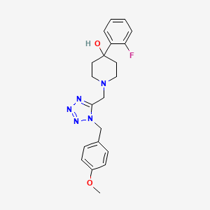 molecular formula C21H24FN5O2 B1227414 4-(2-氟苯基)-1-[[1-[(4-甲氧基苯基)甲基]-5-四唑基]甲基]-4-哌啶醇 