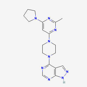 2-methyl-4-(4-{1H-pyrazolo[3,4-d]pyrimidin-4-yl}piperazin-1-yl)-6-(pyrrolidin-1-yl)pyrimidine