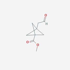 molecular formula C9H12O3 B12274169 Methyl 3-(2-oxoethyl)bicyclo[1.1.1]pentane-1-carboxylate 