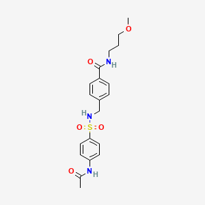 molecular formula C20H25N3O5S B1227418 4-[[(4-乙酰氨基苯基)磺酰氨基]甲基]-N-(3-甲氧基丙基)苯甲酰胺 