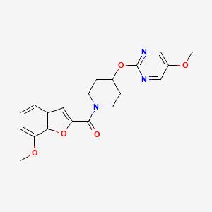 molecular formula C20H21N3O5 B12274184 5-Methoxy-2-{[1-(7-methoxy-1-benzofuran-2-carbonyl)piperidin-4-yl]oxy}pyrimidine 