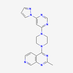 molecular formula C19H19N9 B12274197 4-(4-{2-methylpyrido[3,4-d]pyrimidin-4-yl}piperazin-1-yl)-6-(1H-pyrazol-1-yl)pyrimidine 