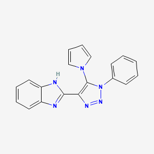 molecular formula C19H14N6 B12274202 2-[1-phenyl-5-(1H-pyrrol-1-yl)-1H-1,2,3-triazol-4-yl]-1H-1,3-benzodiazole 