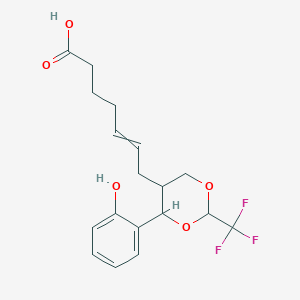 molecular formula C18H21F3O5 B1227421 7-[4-(2-Hydroxyphenyl)-2-(trifluoromethyl)-1,3-dioxan-5-yl]-5-heptenoic acid 