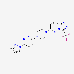 3-(3-methyl-1H-pyrazol-1-yl)-6-{4-[3-(trifluoromethyl)-[1,2,4]triazolo[4,3-b]pyridazin-6-yl]piperazin-1-yl}pyridazine