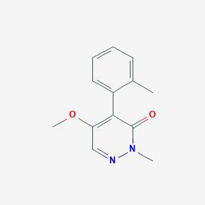 molecular formula C13H14N2O2 B12274230 5-Methoxy-2-methyl-4-(2-methylphenyl)-3(2H)-p yridazinone 