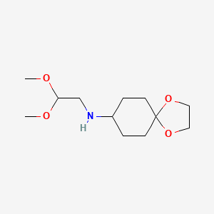 molecular formula C12H23NO4 B12274243 1,4-Dioxaspiro[4.5]decan-8-amine, N-(2,2-diethoxyethyl)- 