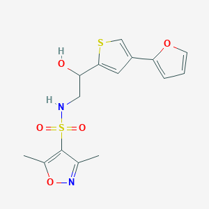 N-{2-[4-(furan-2-yl)thiophen-2-yl]-2-hydroxyethyl}-3,5-dimethyl-1,2-oxazole-4-sulfonamide