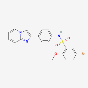 molecular formula C20H16BrN3O3S B12274292 5-bromo-N-(4-{imidazo[1,2-a]pyridin-2-yl}phenyl)-2-methoxybenzene-1-sulfonamide 