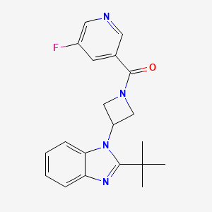 molecular formula C20H21FN4O B12274297 2-tert-butyl-1-[1-(5-fluoropyridine-3-carbonyl)azetidin-3-yl]-1H-1,3-benzodiazole 