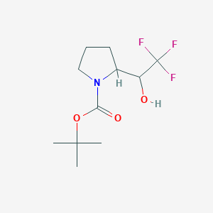 molecular formula C11H18F3NO3 B12274307 Tert-butyl 2-(2,2,2-trifluoro-1-hydroxyethyl)pyrrolidine-1-carboxylate CAS No. 1283719-73-2