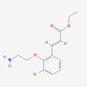 molecular formula C13H16BrNO3 B12274321 (E)-ethyl 3-(2-(2-aminoethoxy)-3-bromophenyl)acrylate 