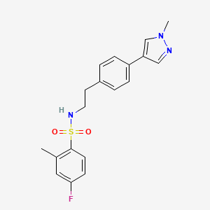 molecular formula C19H20FN3O2S B12274373 4-fluoro-2-methyl-N-{2-[4-(1-methyl-1H-pyrazol-4-yl)phenyl]ethyl}benzene-1-sulfonamide 