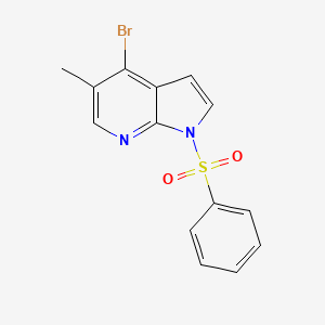 molecular formula C14H11BrN2O2S B12274421 1-(benzenesulfonyl)-4-bromo-5-methyl-1H-pyrrolo[2,3-b]pyridine CAS No. 1638763-47-9