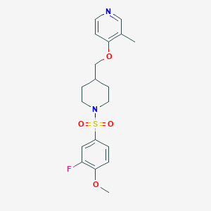 4-{[1-(3-Fluoro-4-methoxybenzenesulfonyl)piperidin-4-yl]methoxy}-3-methylpyridine