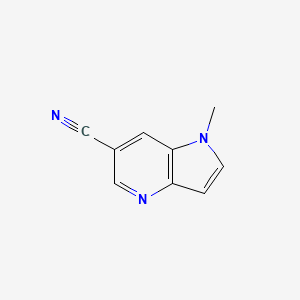 molecular formula C9H7N3 B12274459 1-methyl-1H-pyrrolo[3,2-b]pyridine-6-carbonitrile 