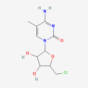 molecular formula C10H14ClN3O4 B12274462 4-Amino-1-[5-(chloromethyl)-3,4-dihydroxyoxolan-2-yl]-5-methylpyrimidin-2-one 