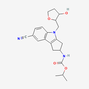 propan-2-yl N-[7-cyano-4-[(3-hydroxyoxolan-2-yl)methyl]-2,3-dihydro-1H-cyclopenta[b]indol-2-yl]carbamate